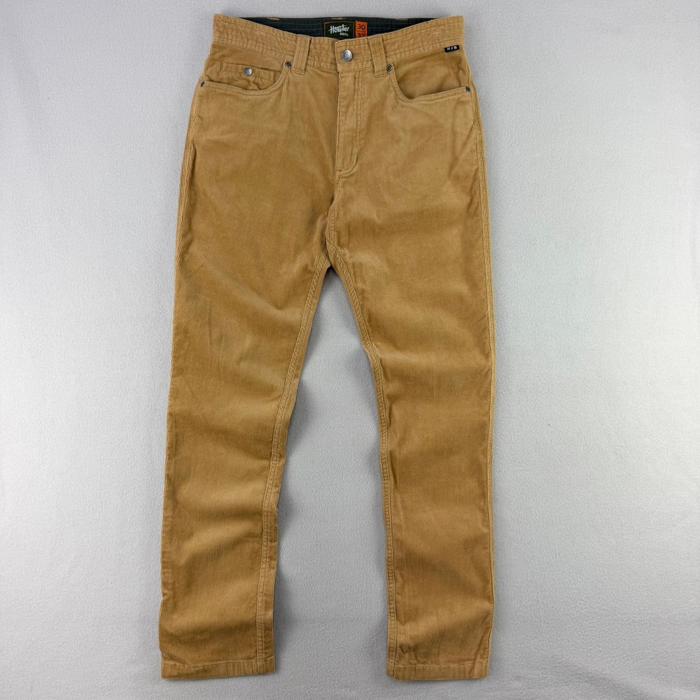 Howler Brothers Frontside 5-Pocket Corduroy Pants Men 30x32 Tan Stretch Outdoor